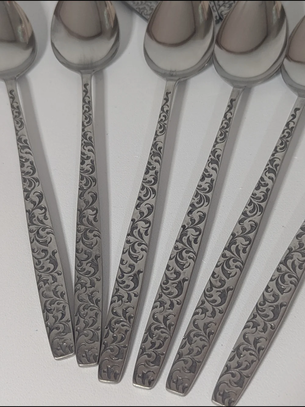 Vintage Corsican Stainless Steel Japan Flatware Set 36 Pc Floral Scroll MCM